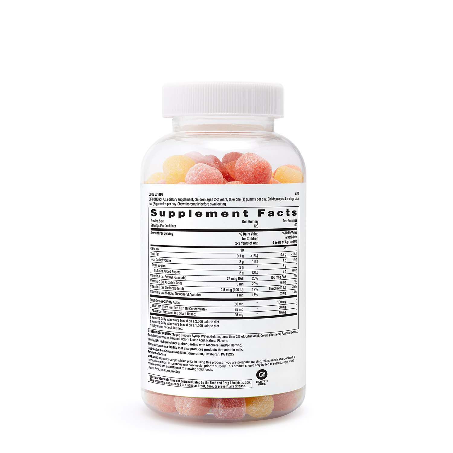 GNC milestones Kids Gummy DHA For Kids 2-12 (120 Gummies) | GNC